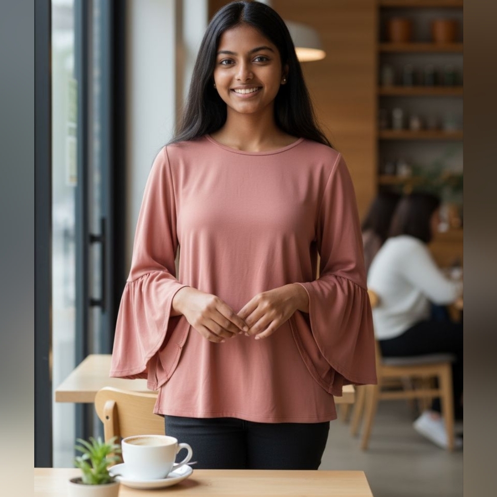 Streetwear Society Mauve Bell Sleeve Top